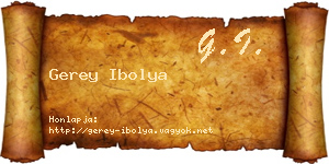 Gerey Ibolya névjegykártya